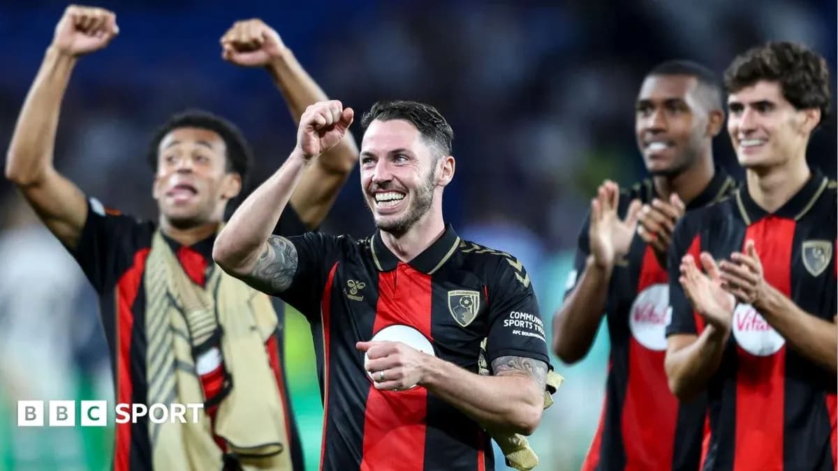 Jugadores de AFC Bournemouth celebrando una victoria