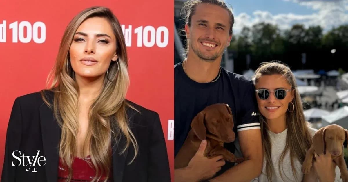 Mujer en evento y pareja con perros en exterior