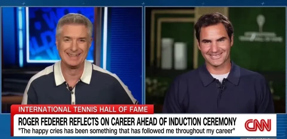 Entrevista con Roger Federer en CNN sobre su carrera