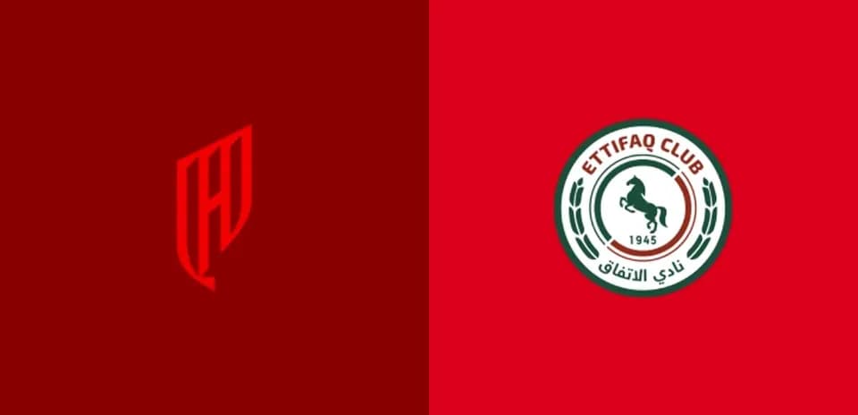 Logos de los clubes de fútbol en fondo rojo