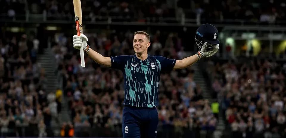 Jugador de cricket de Inglaterra celebrando un logro