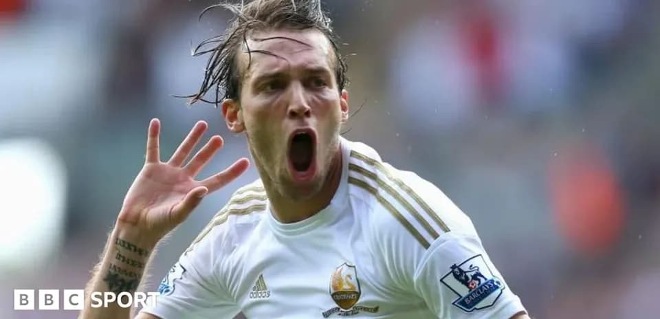 Jugador de Swansea celebrando un gol en el partido