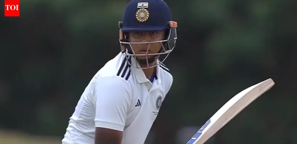 Jugador de cricket preparado para batear en el campo