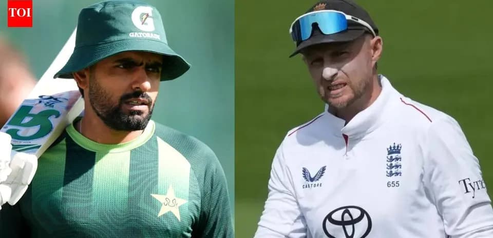 Jugadores de cricket de Pakistán e Inglaterra en acción