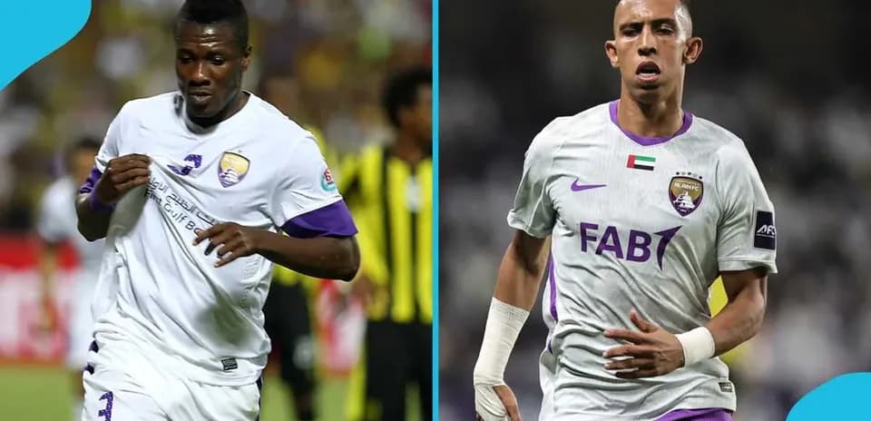 Dos jugadores de Al Ain FC corriendo en el campo