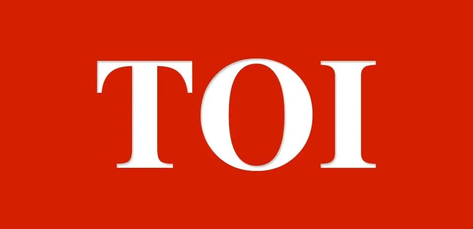 Logotipo de TOI en fondo rojo