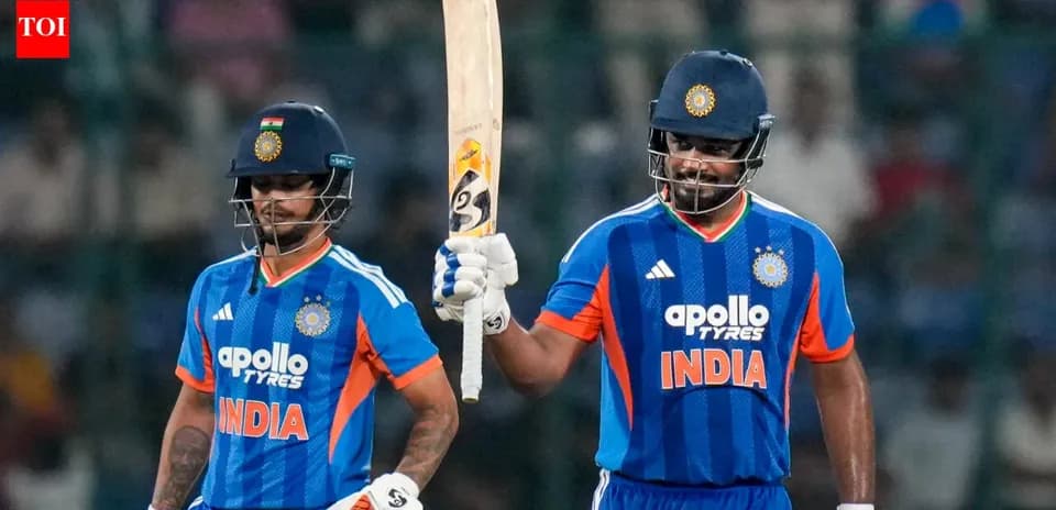 Jugadores de cricket de India celebrando una carrera