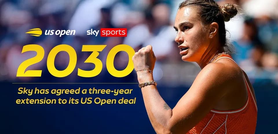 Jugadora de tenis celebrando en el US Open