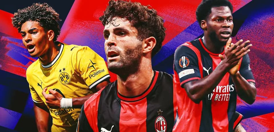 Jugadores de Borussia Dortmund y AC Milan en collage