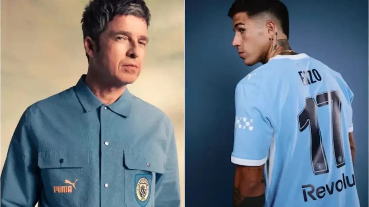 Dos hombres, uno con camisa y otro con camiseta de fútbol