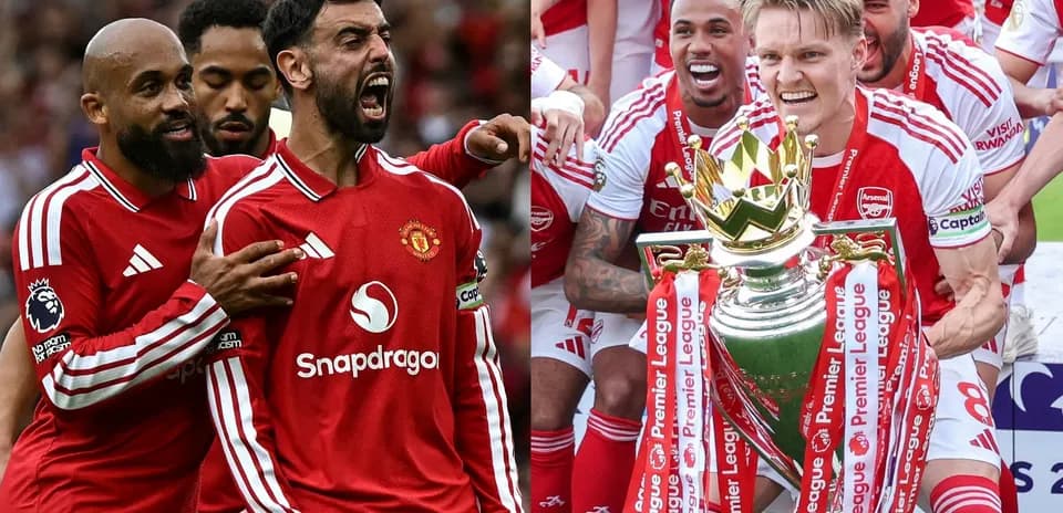 Jugadores de Manchester United y Arsenal celebrando momentos destacados