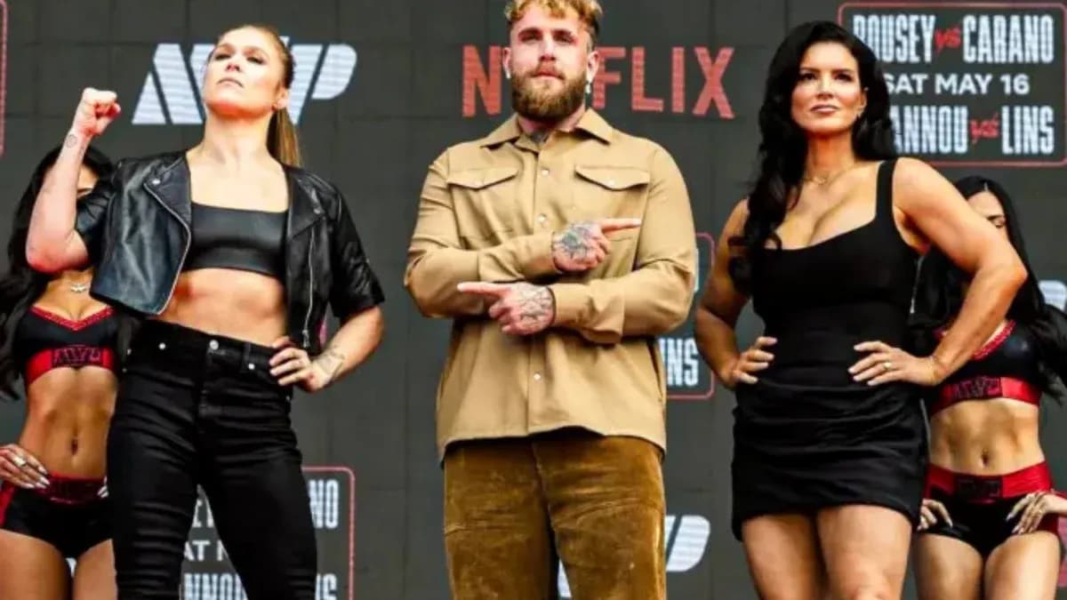 Ronda Rousey y Gina Carano en evento de pesaje