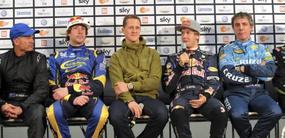 Pilotos en conferencia de prensa en Race of Champions