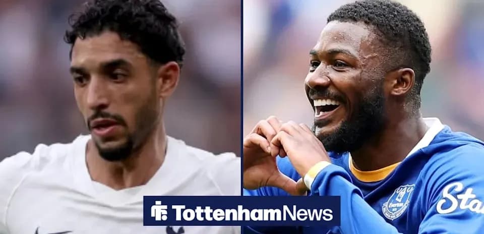 Jugadores de Tottenham y Everton en acción