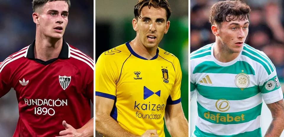 Tres futbolistas en diferentes camisetas de clubes