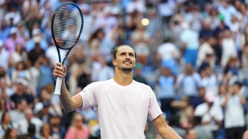 Jugador de tenis celebrando en el torneo