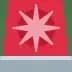 Icono de una estrella de alerta en fondo rojo