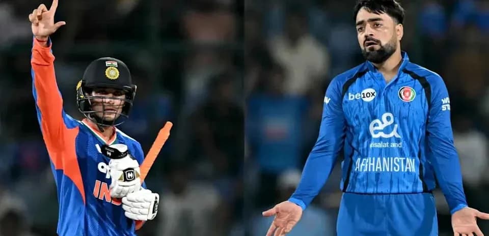 Jugadores de críquet de India y Afganistán en el partido