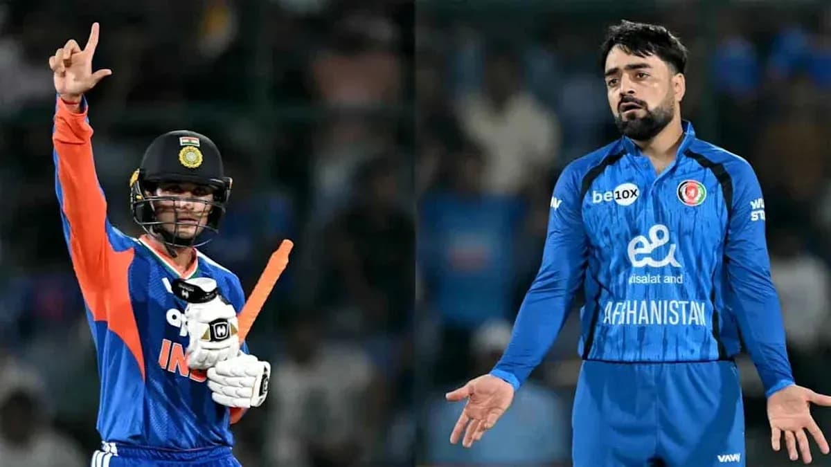 Jugadores de críquet de India y Afganistán en el partido