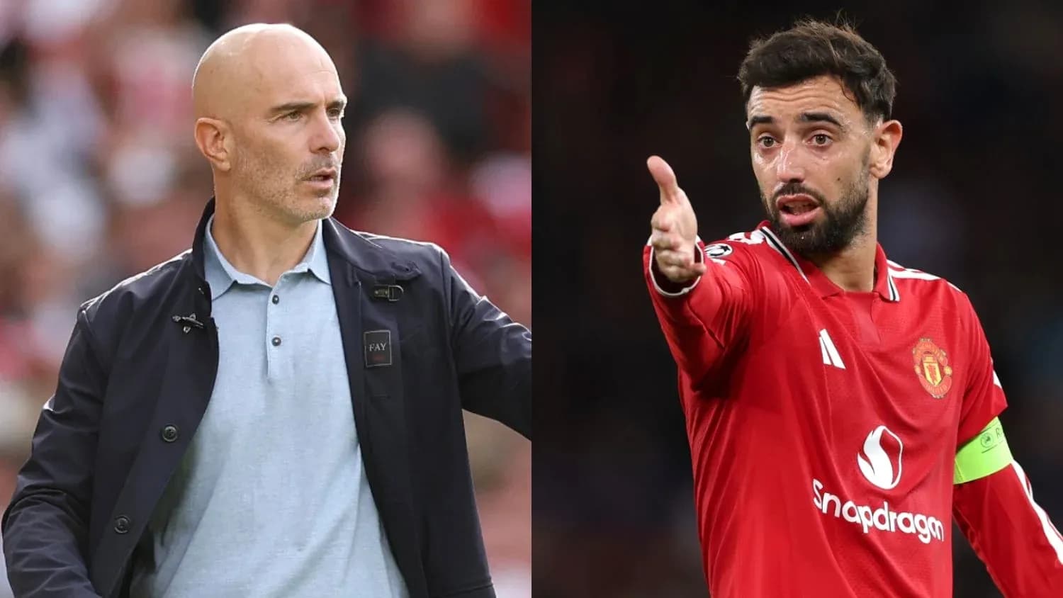 Entrenador y jugador discutiendo durante un partido Entrenador y jugador discutiendo durante un partido