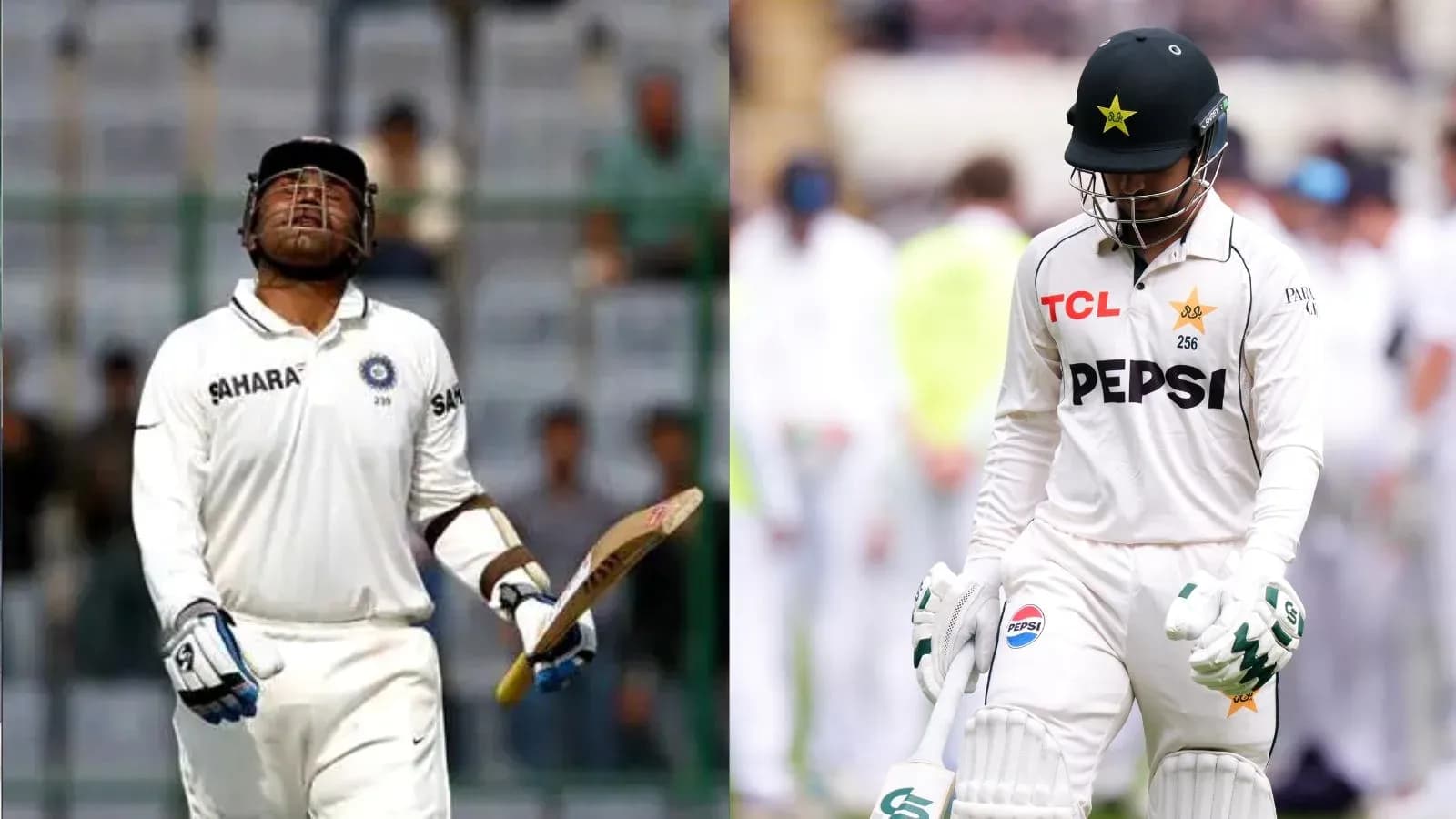 Jugadores de cricket de India y Pakistán caminando fuera del campo