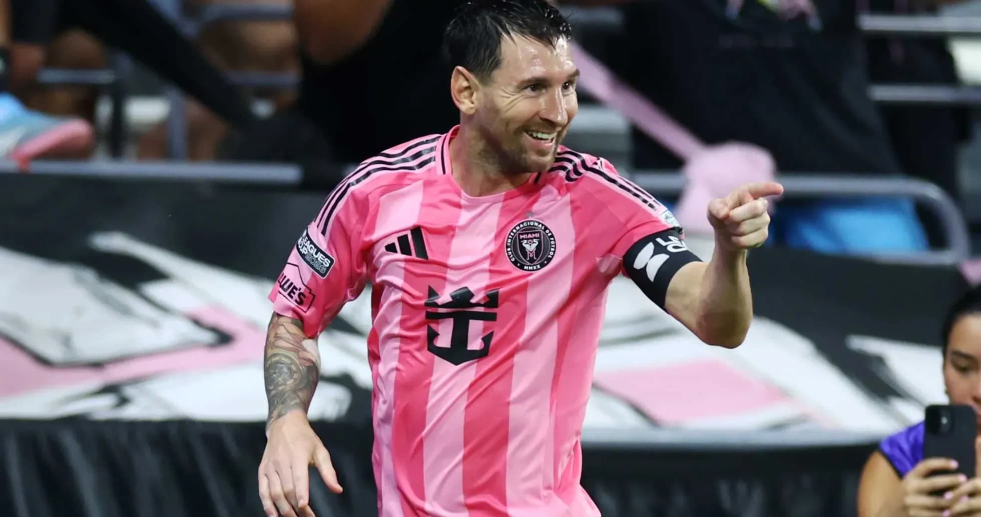 Lionel Messi celebrando un gol con el Inter Miami