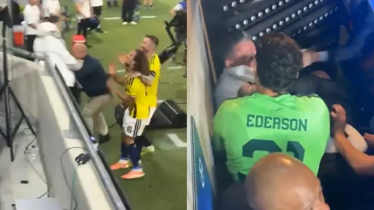 Jugadores y personal en confrontación tras el partido