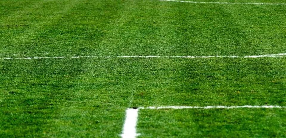 Campo de fútbol con líneas de juego marcadas