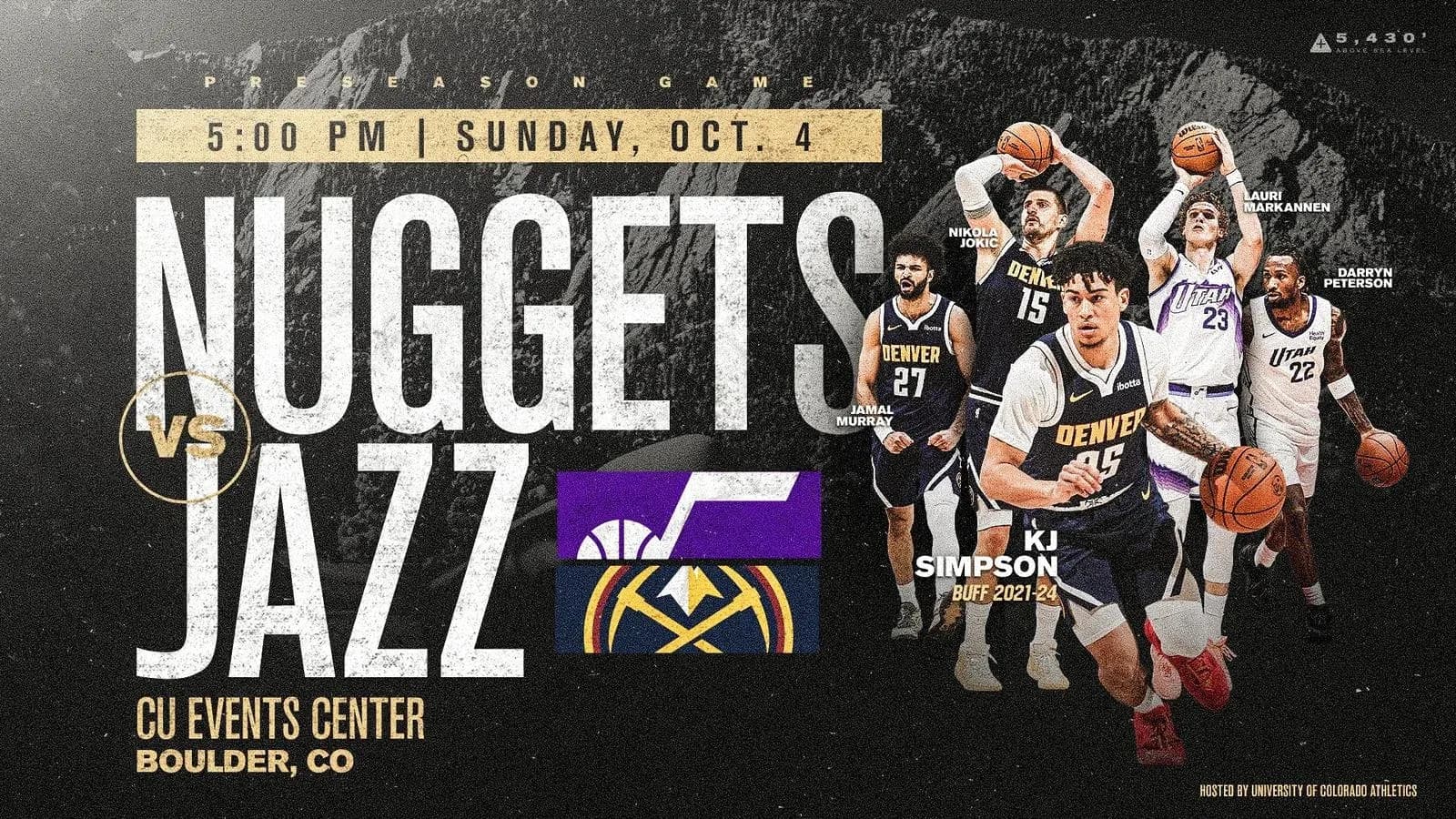 Partido de pretemporada entre Nuggets y Jazz
