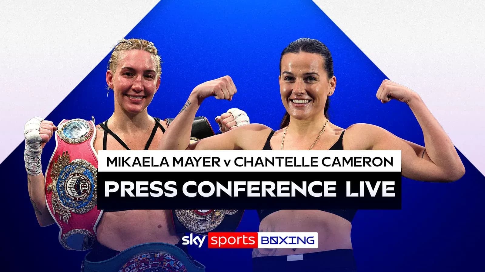 Mikaela Mayer y Chantelle Cameron en conferencia de prensa