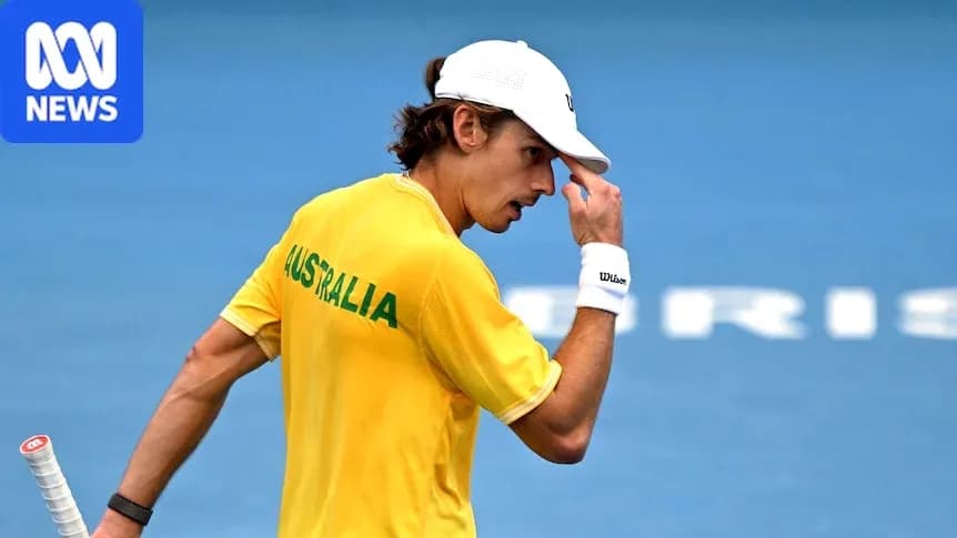 Jugador de tenis con camiseta amarilla de Australia Jugador de tenis con camiseta amarilla de Australia