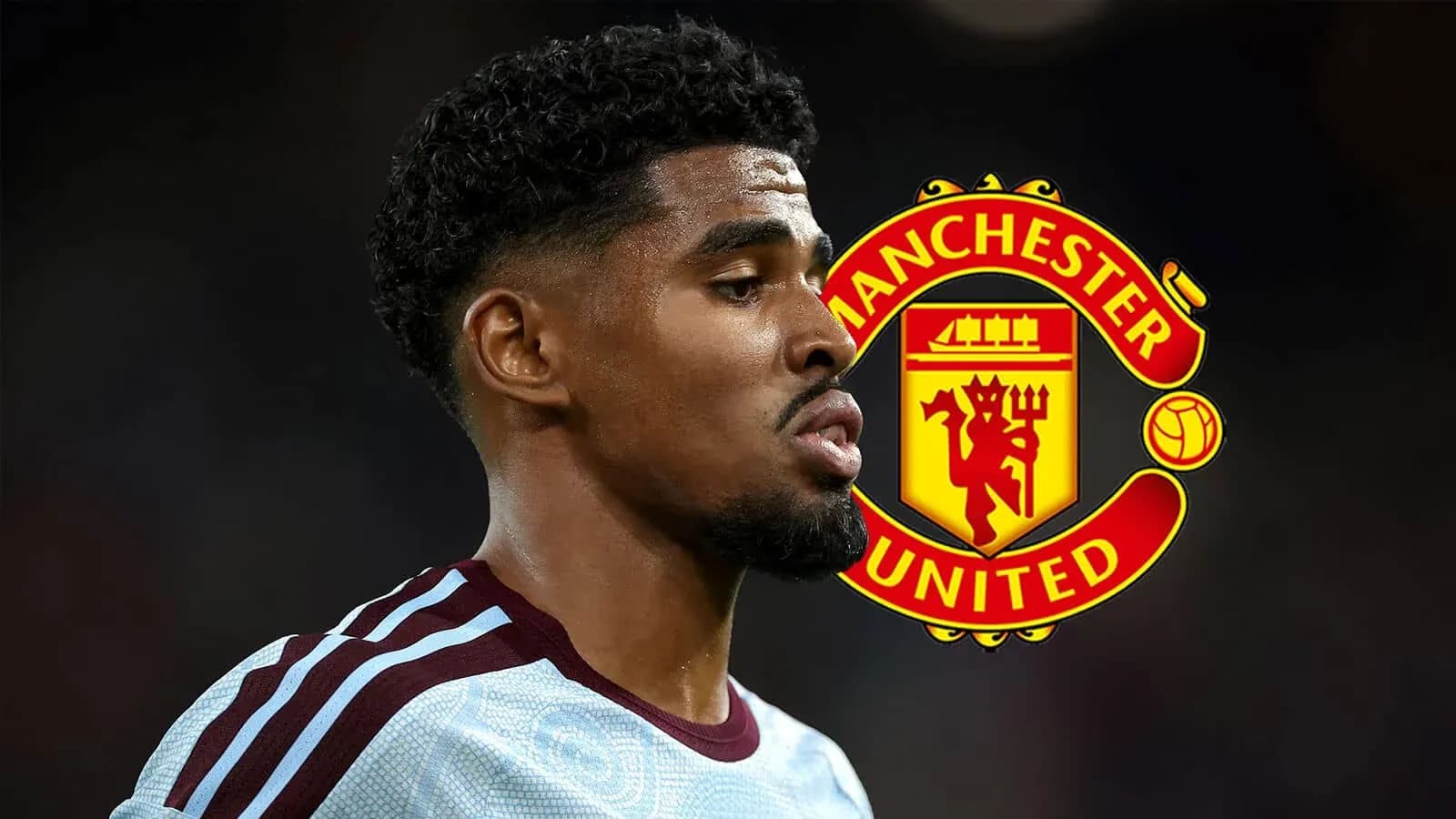 Jugador de Manchester United con logo del club Jugador de Manchester United con logo del club