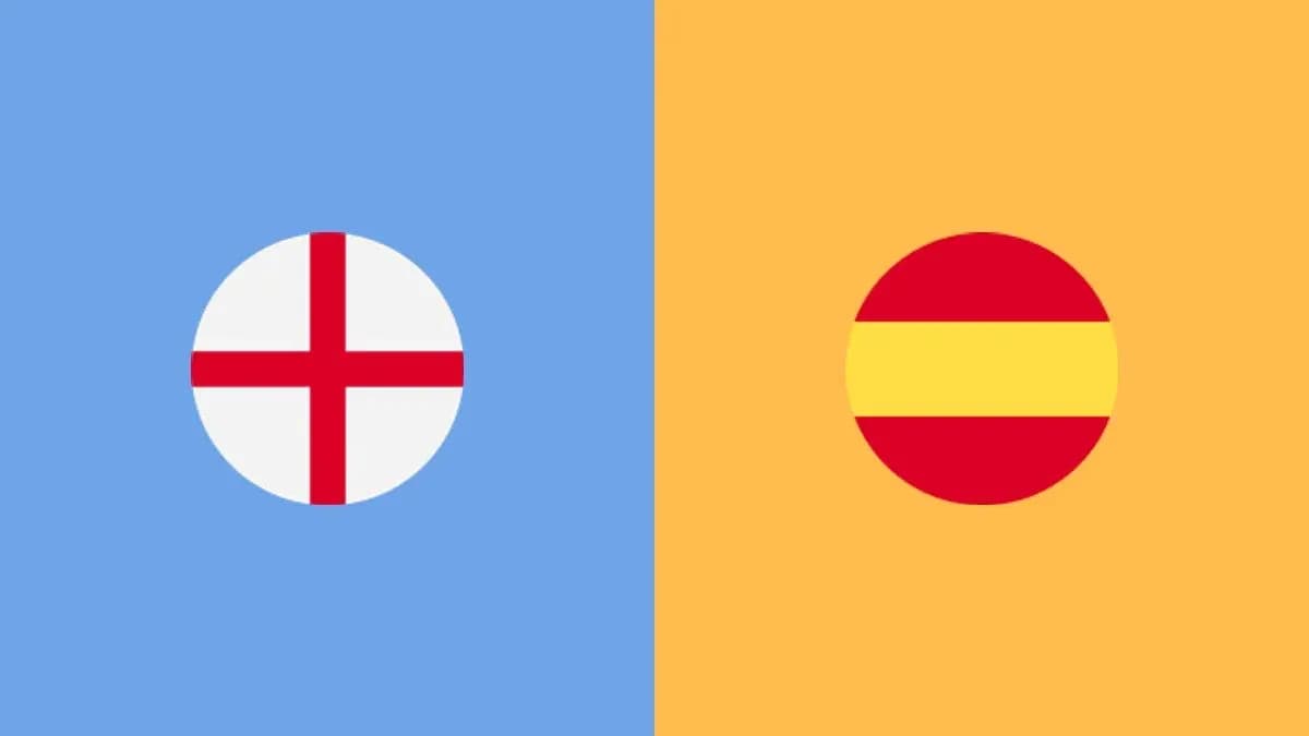 Banderas de Inglaterra y España en fondo colorido Banderas de Inglaterra y España en fondo colorido