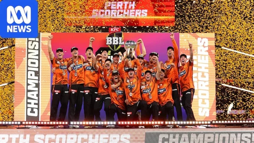 Jugadores de Perth Scorchers celebrando el campeonato Jugadores de Perth Scorchers celebrando el campeonato
