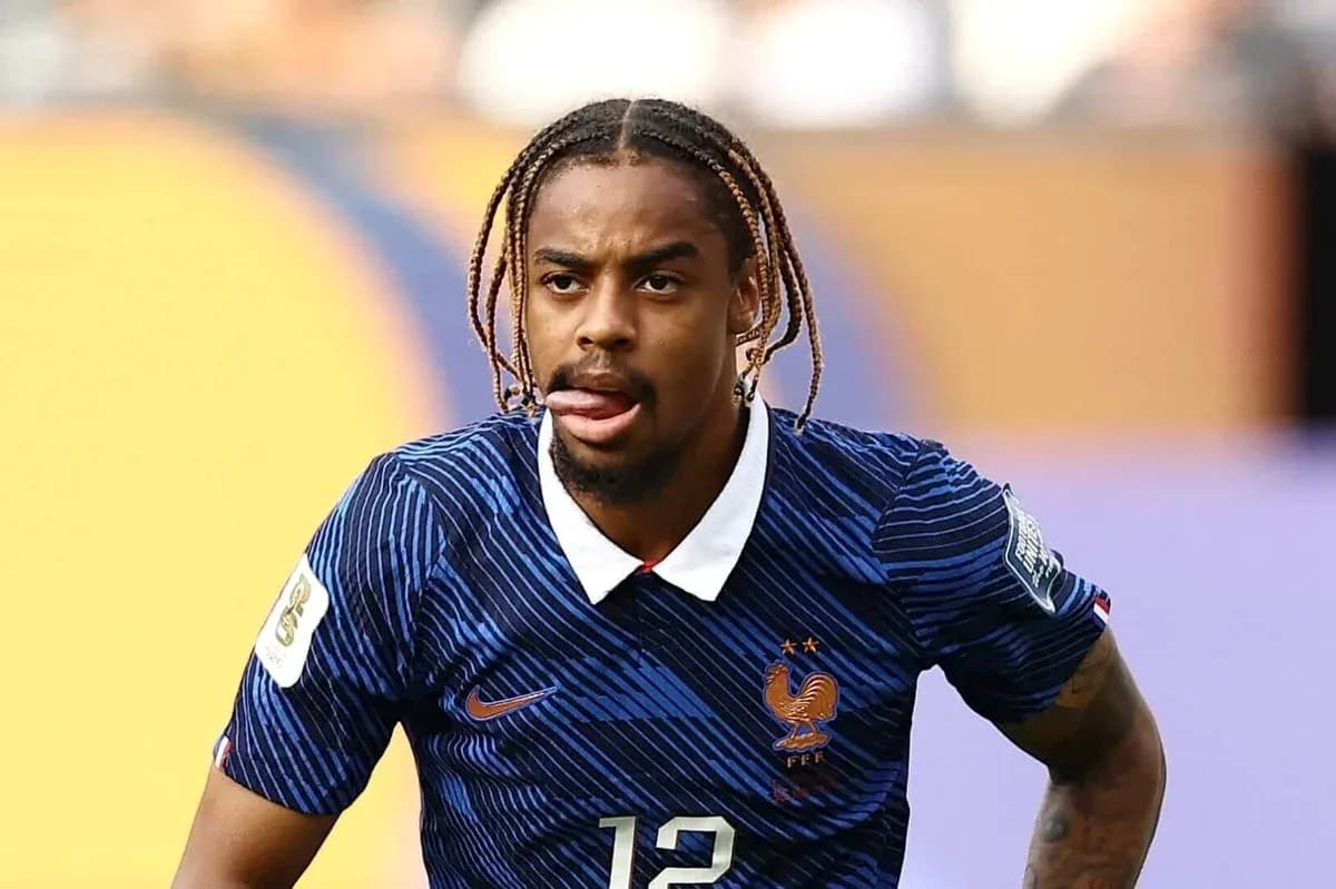 Jugador de Francia en acción durante un partido Jugador de Francia en acción durante un partido