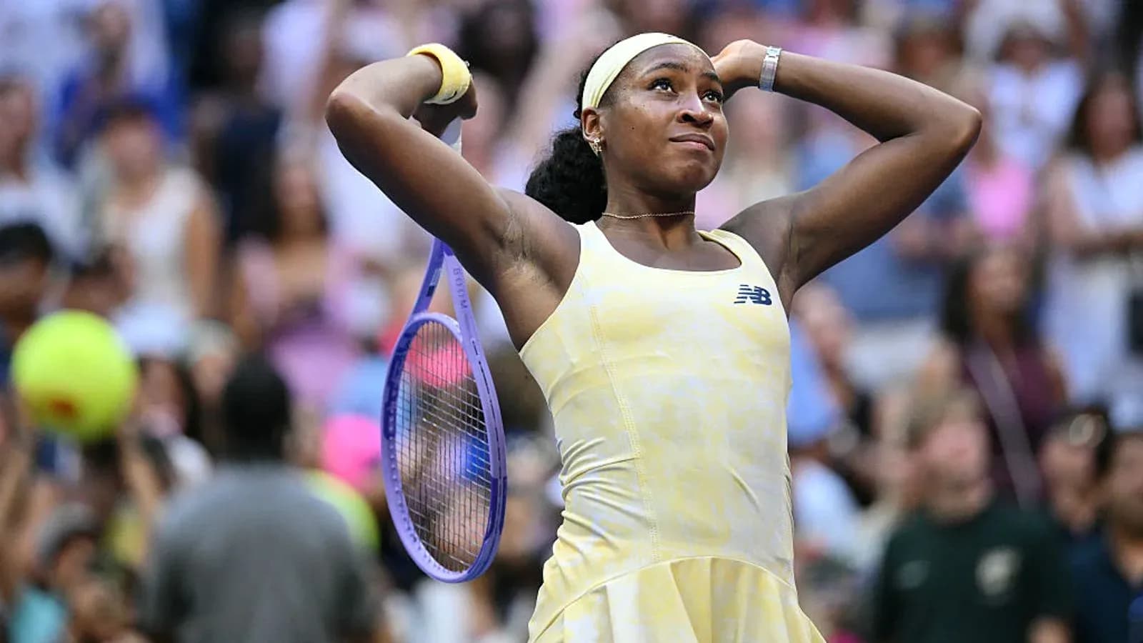 Coco Gauff celebrando en el torneo de tenis Coco Gauff celebrando en el torneo de tenis